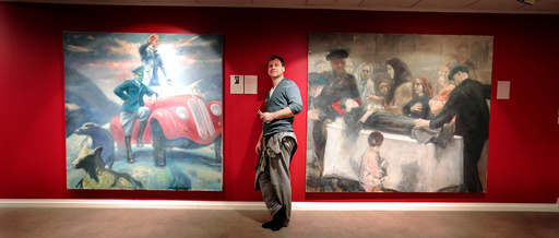 Maler Vebjørn Sand med utstillingen 