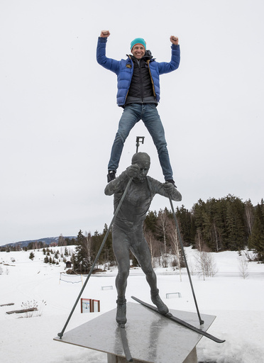 Pressemøte med Ole Einar Bjørndalen på Simostranda.