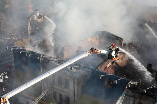 Fire in a house in Kiev