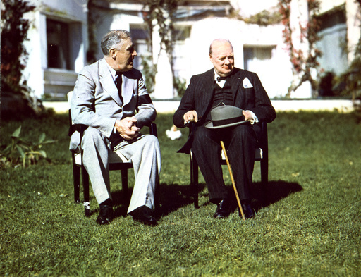 Konferenz v.Casablanca 1943 / Roosevelt und Churchill/ Foto - Casablanca Conf., Roosevelt & Churchill - Conférence de Casablanca, Roosevelt et Churchill