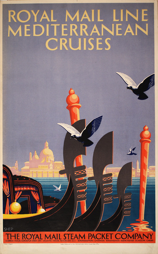 Poster advertising Royal Mail Line Mediterranean Cruises