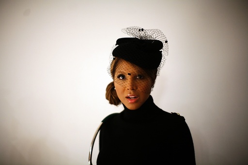 Singer Toni Braxton poses at the Tory Burch Spring 2010 collection during New York Fashion Week